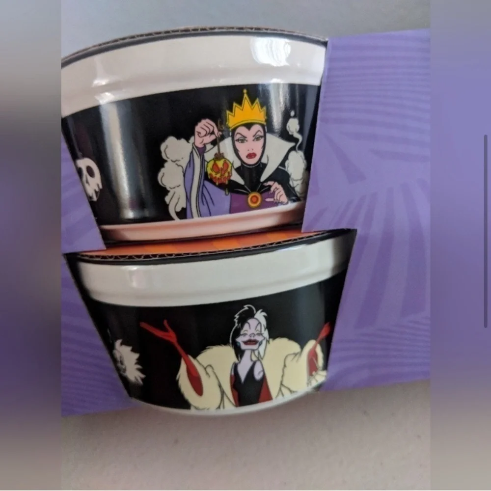 Disney Villains Ramekins Pack of 4 Baking Dish NEW Ceramic Halloween Ursula